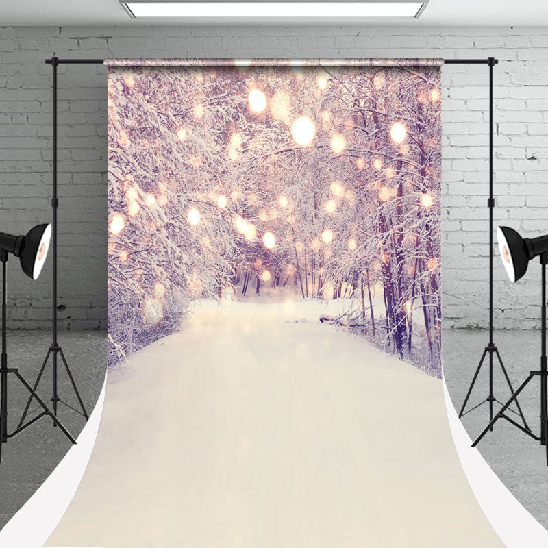 Aperturee - Snowfield Forest Bokeh Photography Sweep Backdrop