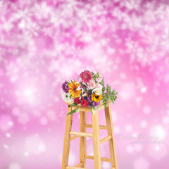 Aperturee - Snowflake Pink Bokeh Christmas Photoshoot Backdrop