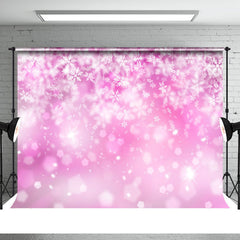 Aperturee - Snowflake Pink Bokeh Christmas Photoshoot Backdrop