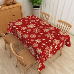 Aperturee - Snowflake Repeat Red Washable Christmas Tablecloth