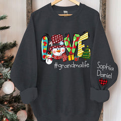 Aperturee - Snowman Love Grandma Kids Custom Christmas Sweatshirt