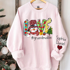 Aperturee - Snowman Love Grandma Kids Custom Christmas Sweatshirt