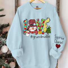 Aperturee - Snowman Love Grandma Kids Custom Christmas Sweatshirt