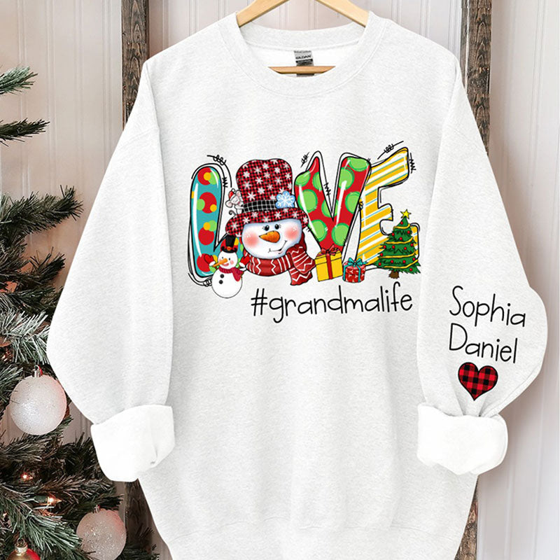 Aperturee - Snowman Love Grandma Kids Custom Christmas Sweatshirt