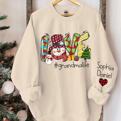 Aperturee - Snowman Love Grandma Kids Custom Christmas Sweatshirt