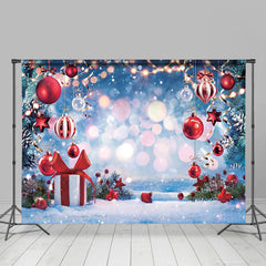 Aperturee - Snowy Bauble Gifts Bokeh Merry Christmas Backdrop