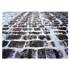 Aperturee - Snowy Black Street Masonry Winter Rubber Floor Mat