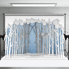 Aperturee - Snowy Forest Cartoon Winter Wonderland Backdrop