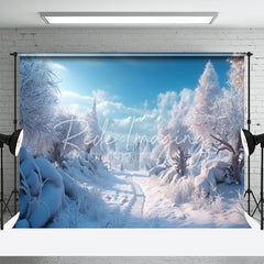 Aperturee - Snowy Landscape Winter Christmas Portrait Backdrop