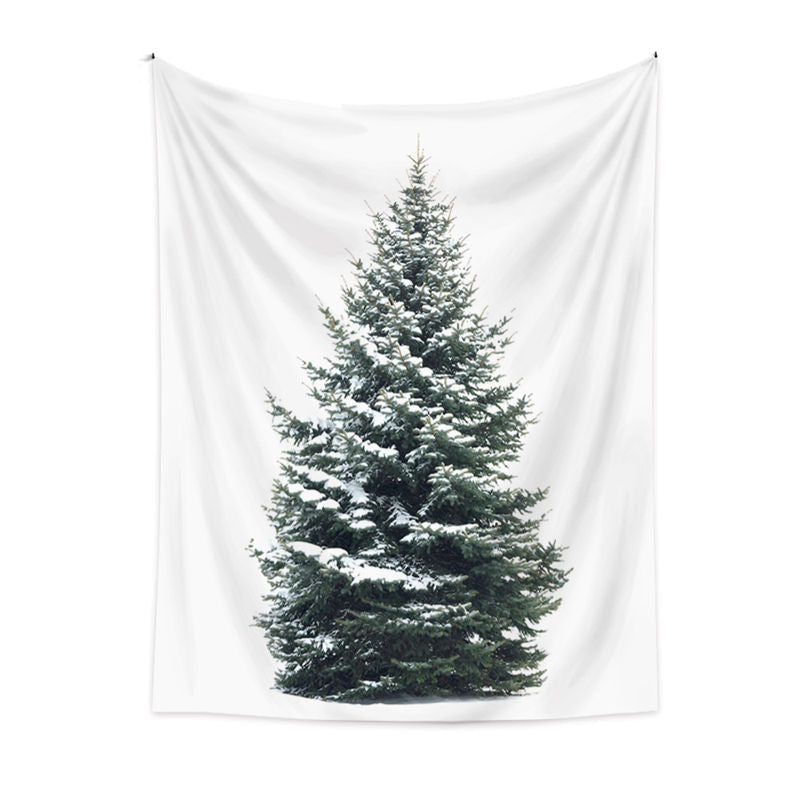 Aperturee - Snowy Pine Tree Christmas Wall Hanging Art Tapestry