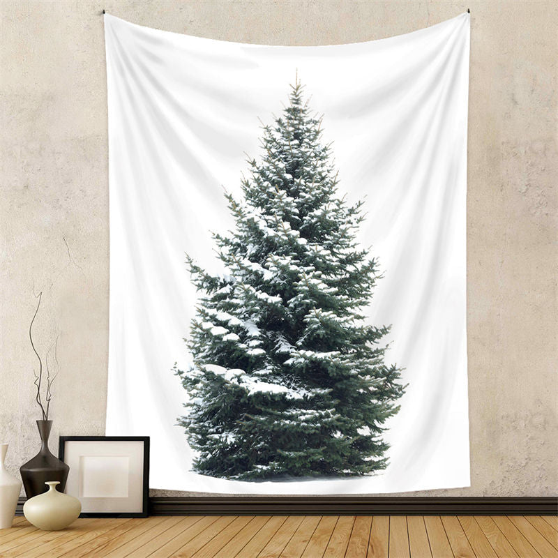 Aperturee - Snowy Pine Tree Christmas Wall Hanging Art Tapestry