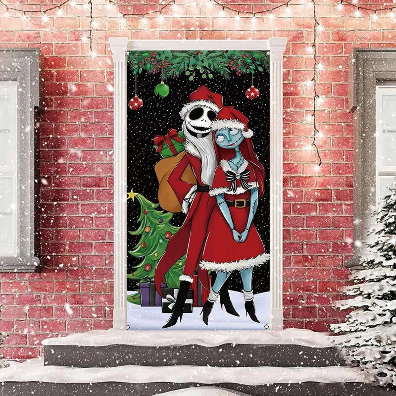 Aperturee - Snowy Xmas Tree Nightmare Black Christmas Door Cover