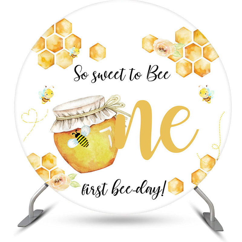 Aperturee - So Sweet To Bee Honey Round 1St Birthday Backdrop