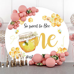 Aperturee - So Sweet To Bee Honey Round 1St Birthday Backdrop