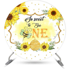 Aperturee - So Sweet To Bee One Honeycomb Round Birthday Backdrop