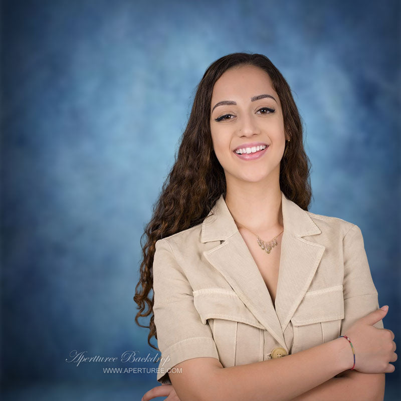 Aperturee - Soft Fabric Blue Backdrop For Portrait Photography