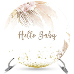 Aperturee Soft Light Pink Flowers Round Baby Shower Backdrop