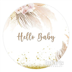 Aperturee Soft Light Pink Flowers Round Baby Shower Backdrop