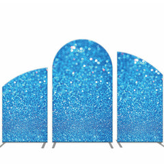 Aperturee Solid Aqua Blue Glitter Arch Backdrop Kit For Birthday