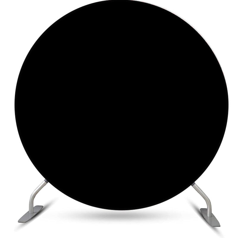 Aperturee - Solid Black Round Backdrop Kit with Plinth Cover