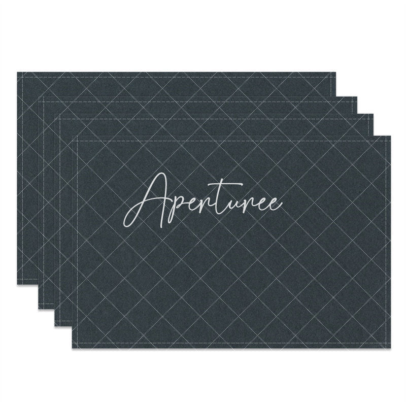 Aperturee - Solid Color Black Cloth Dining Set Of 4 Placemats