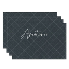 Aperturee - Solid Color Black Cloth Dining Set Of 4 Placemats