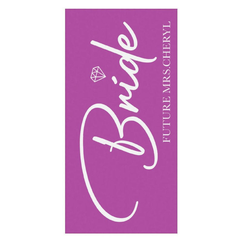 Aperturee - Solid Color Custom Name Bride Beach Towel