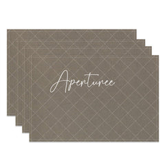 Aperturee - Solid Color Light Brown Simple Set Of 4 Placemats