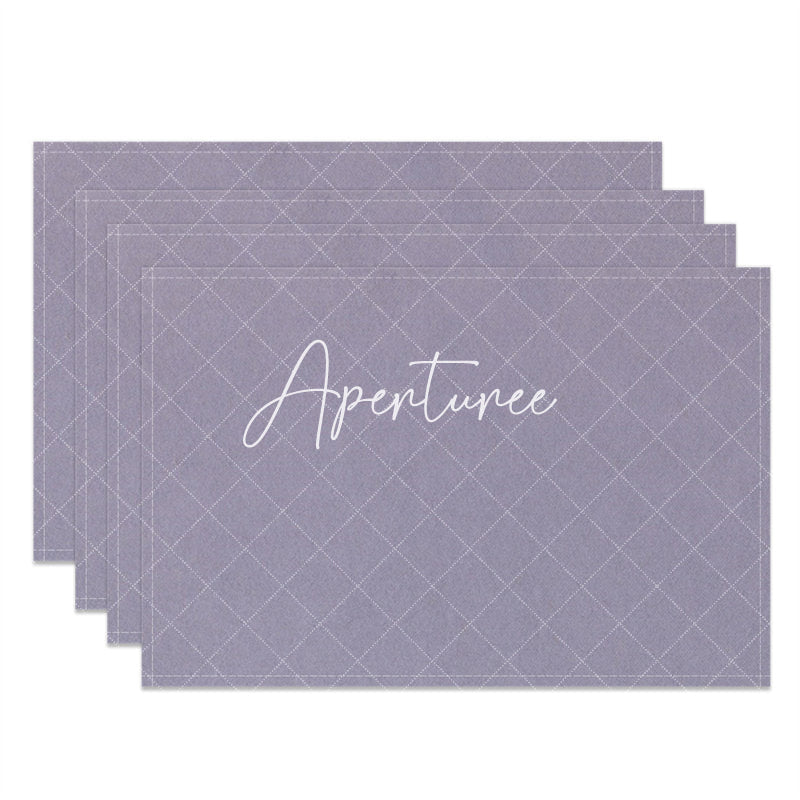 Aperturee - Solid Color Purple Modern Dinner Set Of 4 Placemats