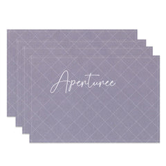 Aperturee - Solid Color Purple Modern Dinner Set Of 4 Placemats