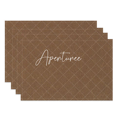 Aperturee - Solid Light Brown Modern Dinner Set Of 4 Placemats