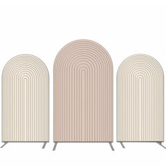 Aperturee Solid Nude And Pink Stripe Party Arch Backdrop Kit