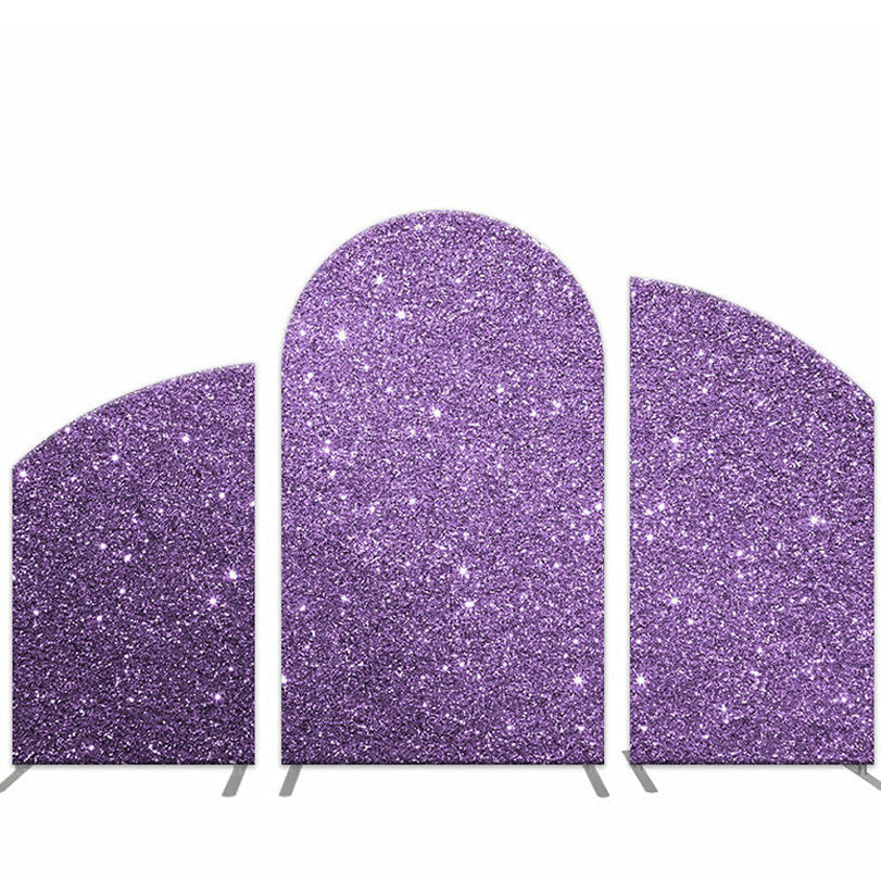 Aperturee Solid Purple Glitter Birthday Party Arch Backdrop Kit