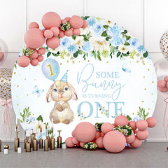 Aperturee - Some Bunny Is Turning One Flower Birthday Backdrop