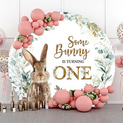 Aperturee Some Bunny Is Turning One Round Birthday Backdrop