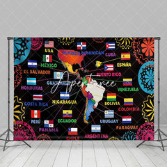 Aperturee - South America Map Hispanic Heritage Month Backdrop