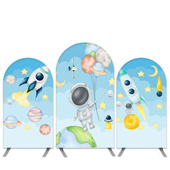 Aperturee Space Astronaut Theme Blue Sky Arch Backdrop Kit