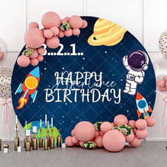 Aperturee - Space Rocket Saturn Earth Circle Birthday Backdrop