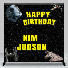 Aperturee - Spaceship Outer Space Personalized Birthday Backdrop