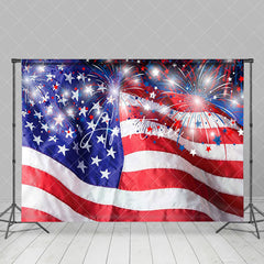 Aperturee - Spark Blue Red White Flag Independence Day Backdrop