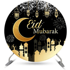 Aperturee - Spark Gold Dome Black Circle Backrop For Eid Mubarak