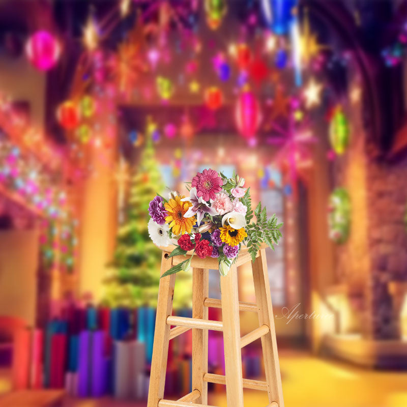 Aperturee - Sparkle Colourful Light Bokeh Christmas Backdrop