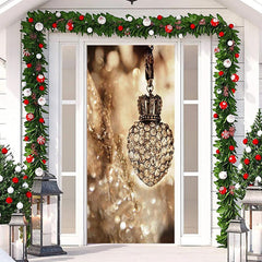 Aperturee - Sparkle Diamond Bokeh Merry Christmas Door Cover