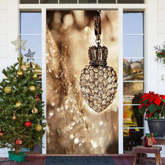 Aperturee - Sparkle Diamond Bokeh Merry Christmas Door Cover