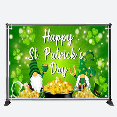 Aperturee - Sparkle Gold Coins Gnomes St Patricks Day Backdrop