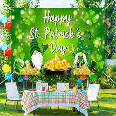 Aperturee - Sparkle Gold Coins Gnomes St Patricks Day Backdrop