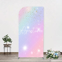 Aperturee - Sparkle Rainbow Gold Glitter Arch Birthday Backdrop