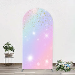 Aperturee - Sparkle Rainbow Gold Glitter Arch Birthday Backdrop