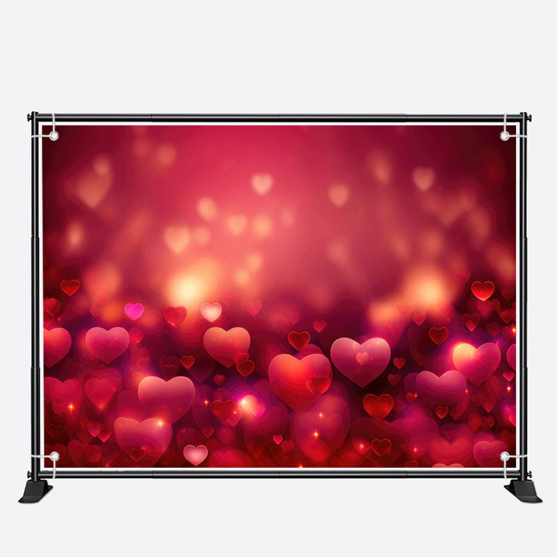 Aperturee - Sparkle Repeat Hearts Bokeh Valentines Day Backdrop