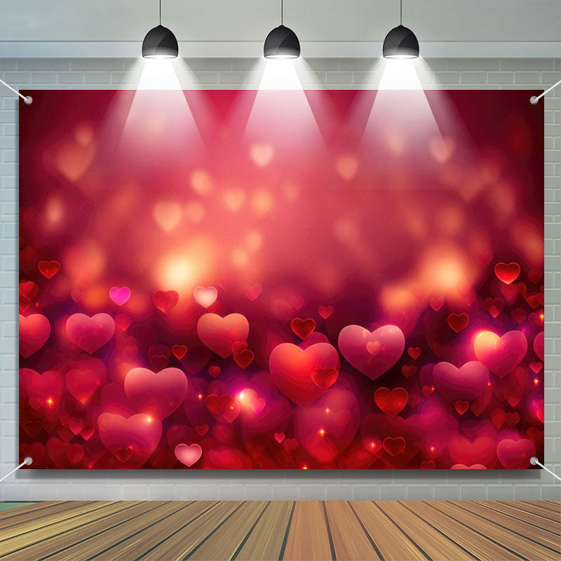 Aperturee - Sparkle Repeat Hearts Bokeh Valentines Day Backdrop